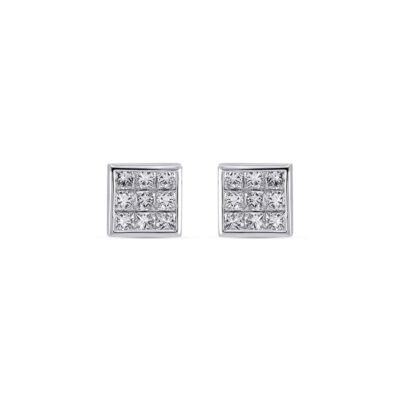 Custom Made Earrings with Channel setting Diamonds 1.90 Carats Set in 18K White Gold | Panos Melekkis Jewellery, Limassol Cyprus