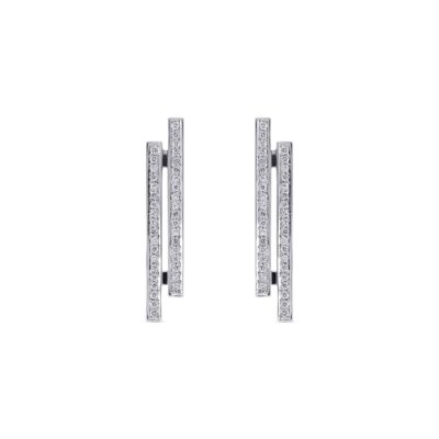 Custom Made Diamond Earrings with 0.29 Carats in 18K White Gold | Panos Melekkis Jewellery, Limassol Cyprus