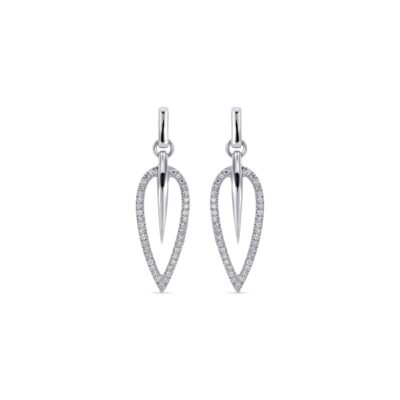 Custom Made Diamond Earrings with 0.22 Carats in 18K White Gold | Panos Melekkis Jewellery, Limassol Cyprus
