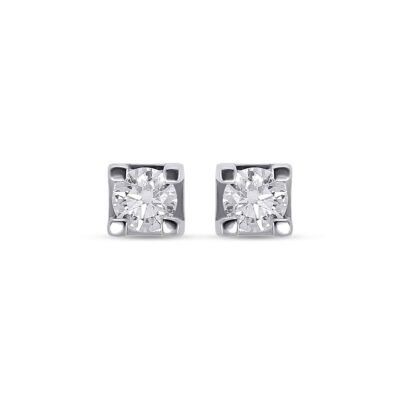 Custome Made Diamond Stud Earrings with 0.37 Carats in 18K White Gold | Panos Melekkis Jewellery, Limassol Cyprus