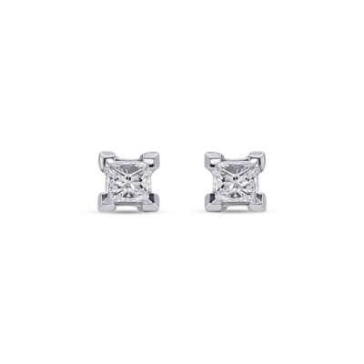 Custom Made Diamond Stud Earrings with 0.20 Carats in 18K White Gold | Panos Melekkis Jewellery, Limassol Cyprus