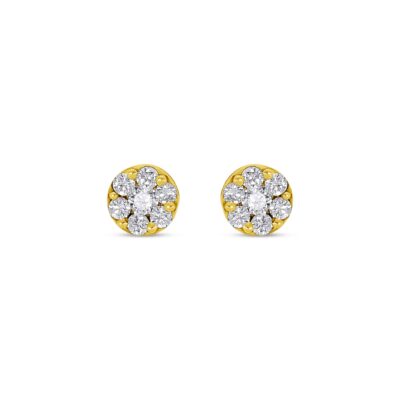 Custom Made Stud Earrings with Diamond 0.46 Carats Set in 18K Yellow Gold | Panos Melekkis Jewellery, Limassol Cyprus