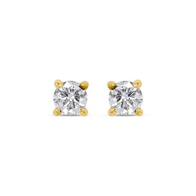 Custom Made Diamond Stud Earrings with 0.22 Carats in 18K Yellow Gold | Panos Melekkis Jewellery, Limassol Cyprus