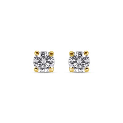 Custom Made Diamond Earrings with 0.12 Carats in 18K Yellow Gold | Panos Melekkis Jewellery, Limassol Cyprus