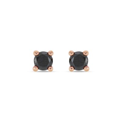 Custom Made Black Diamond Stud Earrings with 0.44 Carats in 18K Rose Gold | Panos Melekkis Jewellery, Limassol Cyprus