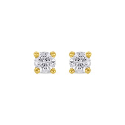 Custom Made Diamond Stud Earrings with 0.38 Carats in 18K Yellow Gold | Panos Melekkis Jewellery, Limassol Cyprus