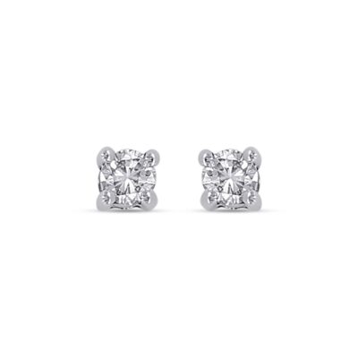 Custom Made Diamond Stud Earrings with 0.14 Carats in 18K White Gold | Panos Melekkis Jewellery, Limassol Cyprus