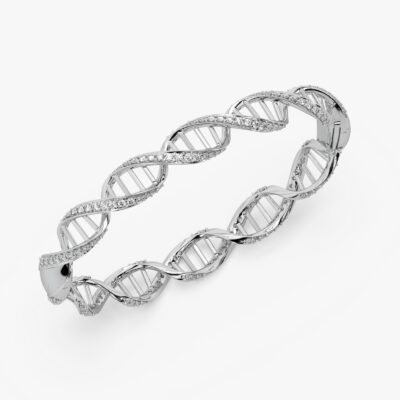 Quantum Love Bangle Bracelet with Diamonds