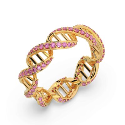 Quantum Love Ring with Pink Sapphires