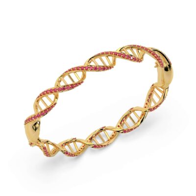 Quantum Love Bangle Bracelet with Rubies