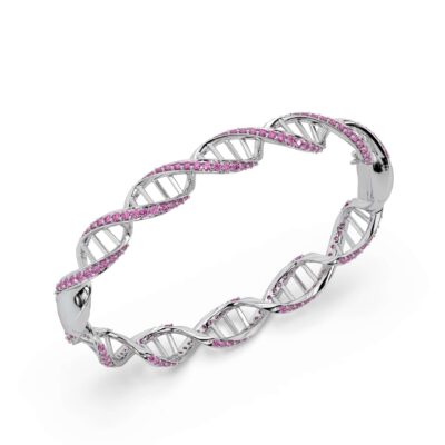 Quantum Love Bangle Bracelet With Pink Sapphires