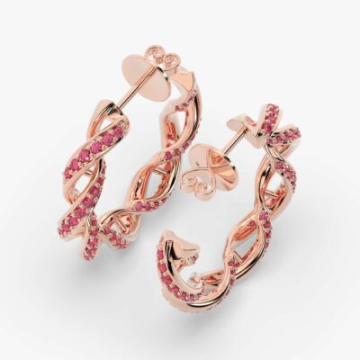 Quantum Love Earrings with Rubies