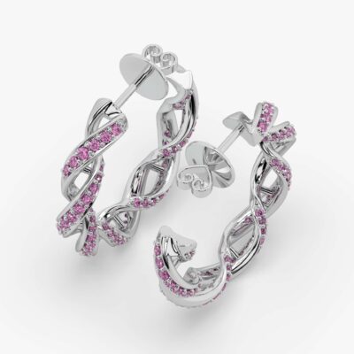 Quantum Love Earrings With Pink Sapphires