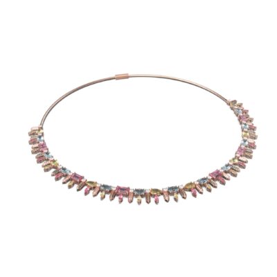 18k Rose Gold Chocker with clolored Sapphire & Diamond | Panos Melekkis Jewellery, Limassol Cyprus