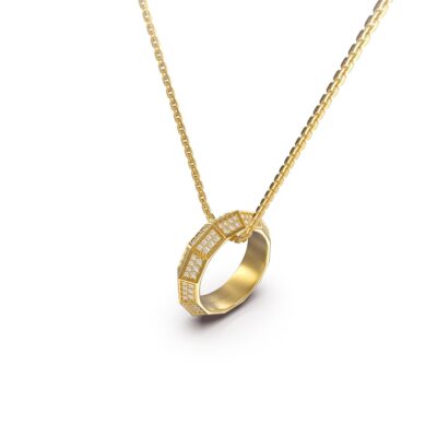 New Empire Collection Necklace in Yellow, Rose and White Gold with Diamonds