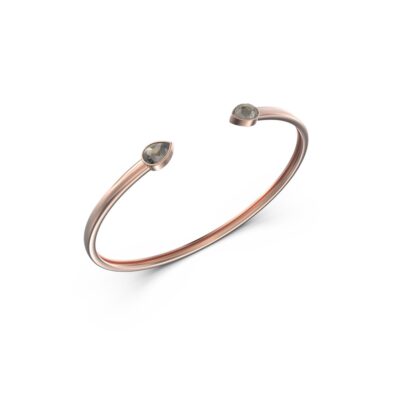 18k Gold Bangle with Rough Diamonds