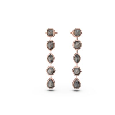 18k Gold Earrings with Rough Diamonds
