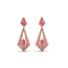 Geo Collection Earrings in Yellow, Rose, White gold & Pink Sapphire | Panos Melekkis Jewellery, Limassol Cyprus