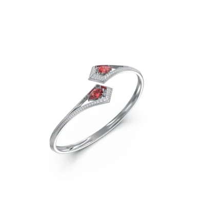 Geo Collection Bracelet in Rose, White, Yellow gold & Ruby