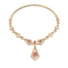 Geo Collection Necklace in Yellow, White, Rose gold & Pink Sapphires | Panos Melekkis Jewellery, Limassol Cyprus