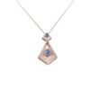 Geo Collection Necklace in Rose, White, Yellow gold & Blue Sapphire | Panos Melekkis Jewellery, Limassol Cyprus