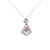 Geo Collection Necklace in Rose, White, Yellow gold & Pink Sapphire | Panos Melekkis Jewellery, Limassol Cyprus