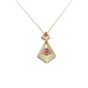 Geo Collection Necklace in Rose, White, Yellow gold & Ruby | Panos Melekkis Jewellery, Limassol Cyprus
